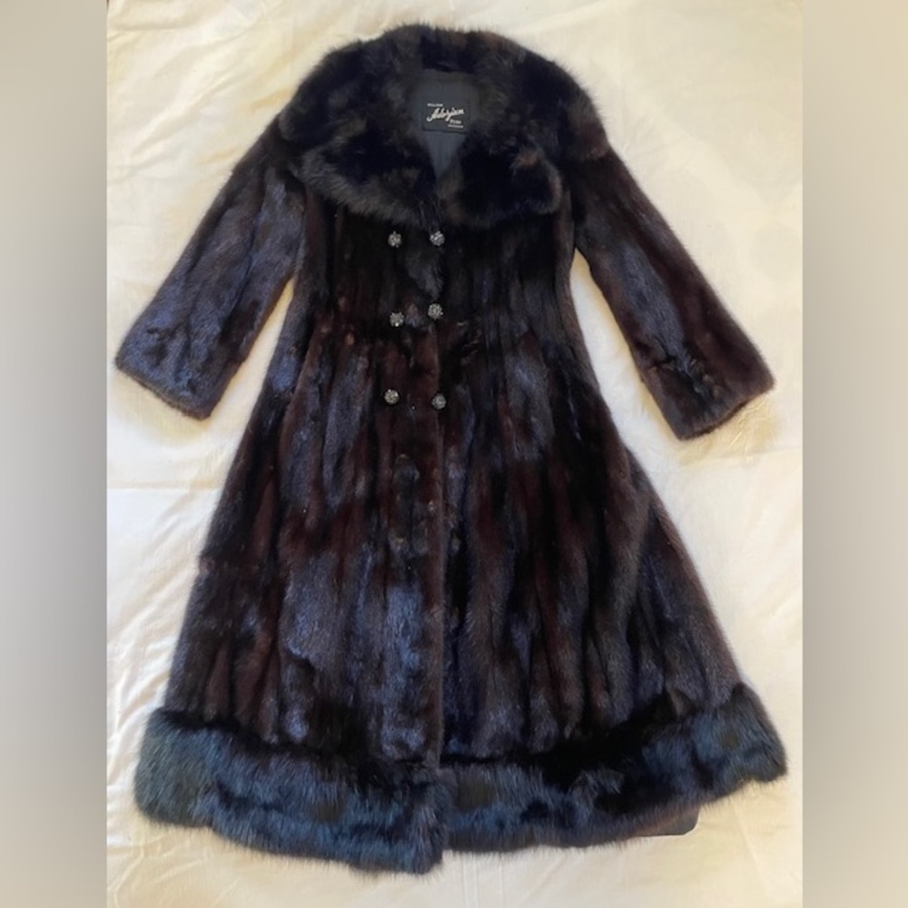 Vintage Fur (real) Dark Brown Long Coat